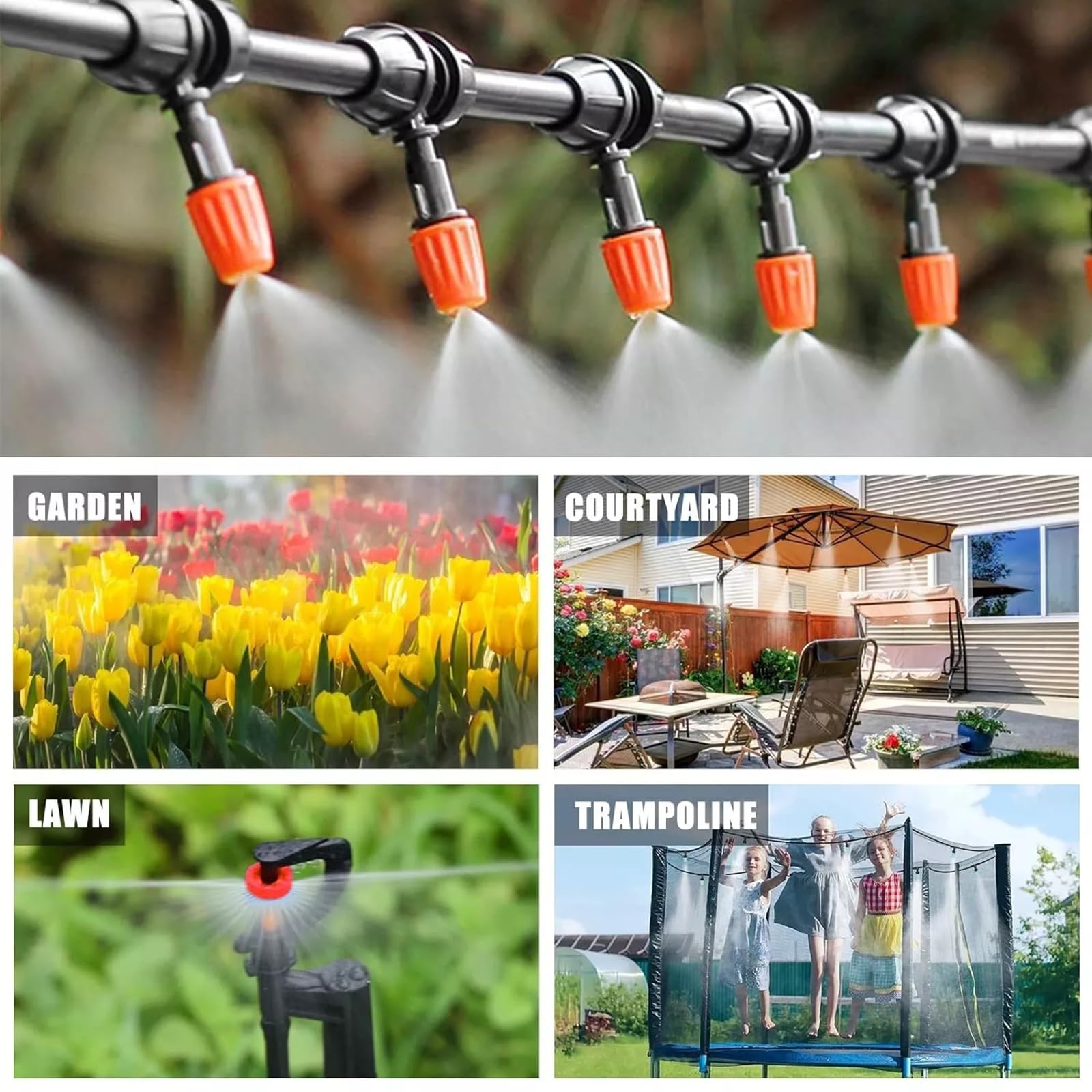 Tropfbewässerungssystem-Set für den Garten: 299CPS Automatisches Tropfbewässerungsset, Gewächshaus-Pflanzenbewässerungssystem mit 5 Arten von Sprühgeräten, 1/4 Zoll, 1/2 Zoll Bewässerungsschlauch für