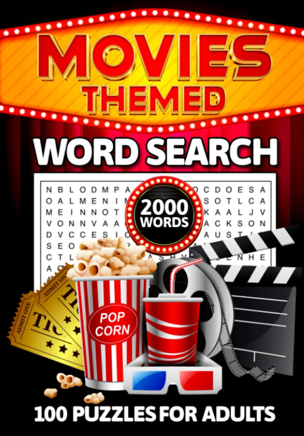 Movie Themed Word Search 100 Puzzles for Adults: 2000 Words