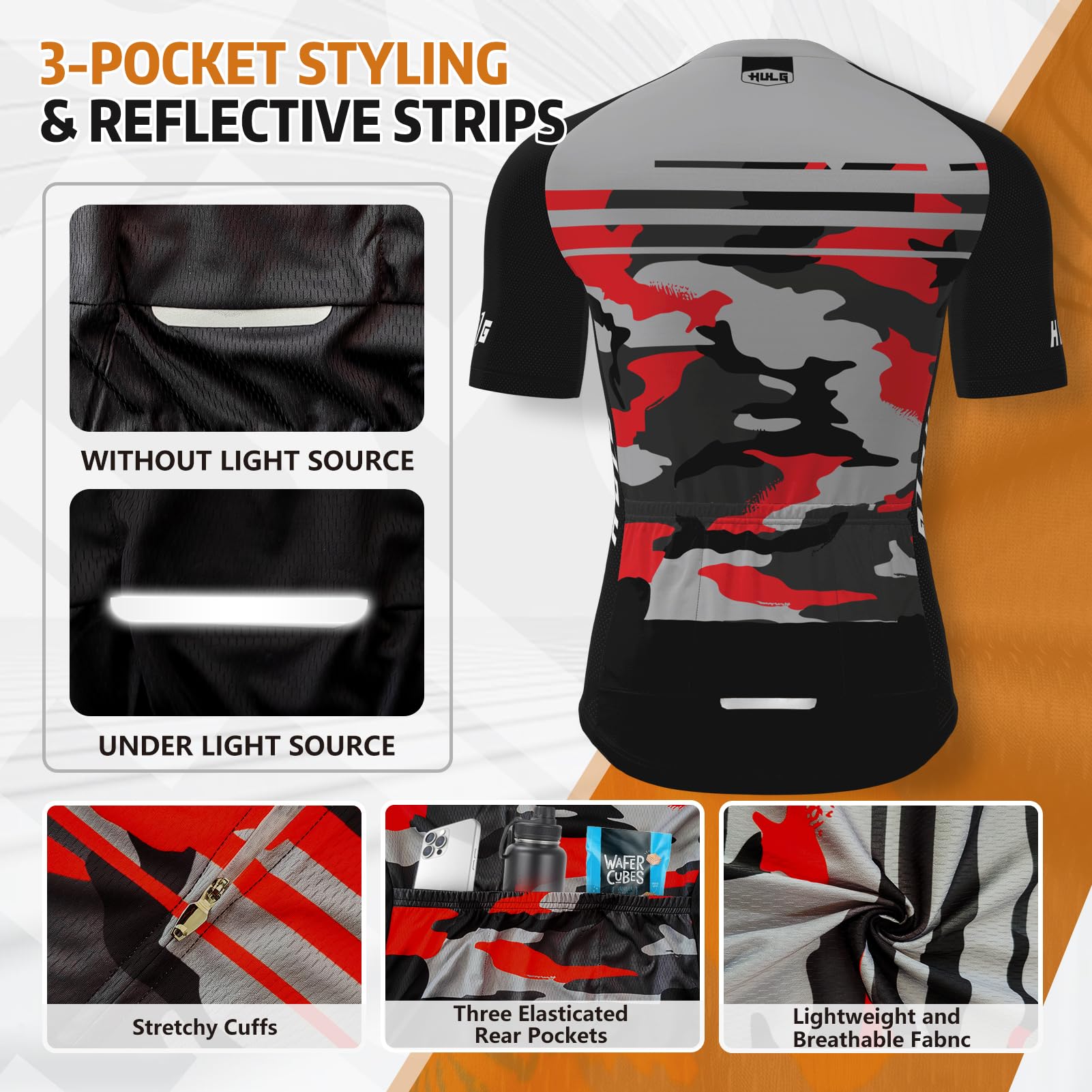 Maillot Cyclisme Homme, Vélo Jersey VTT Vêtements Manche Courte Séchage Respirant Cyclisme Tee Shirt