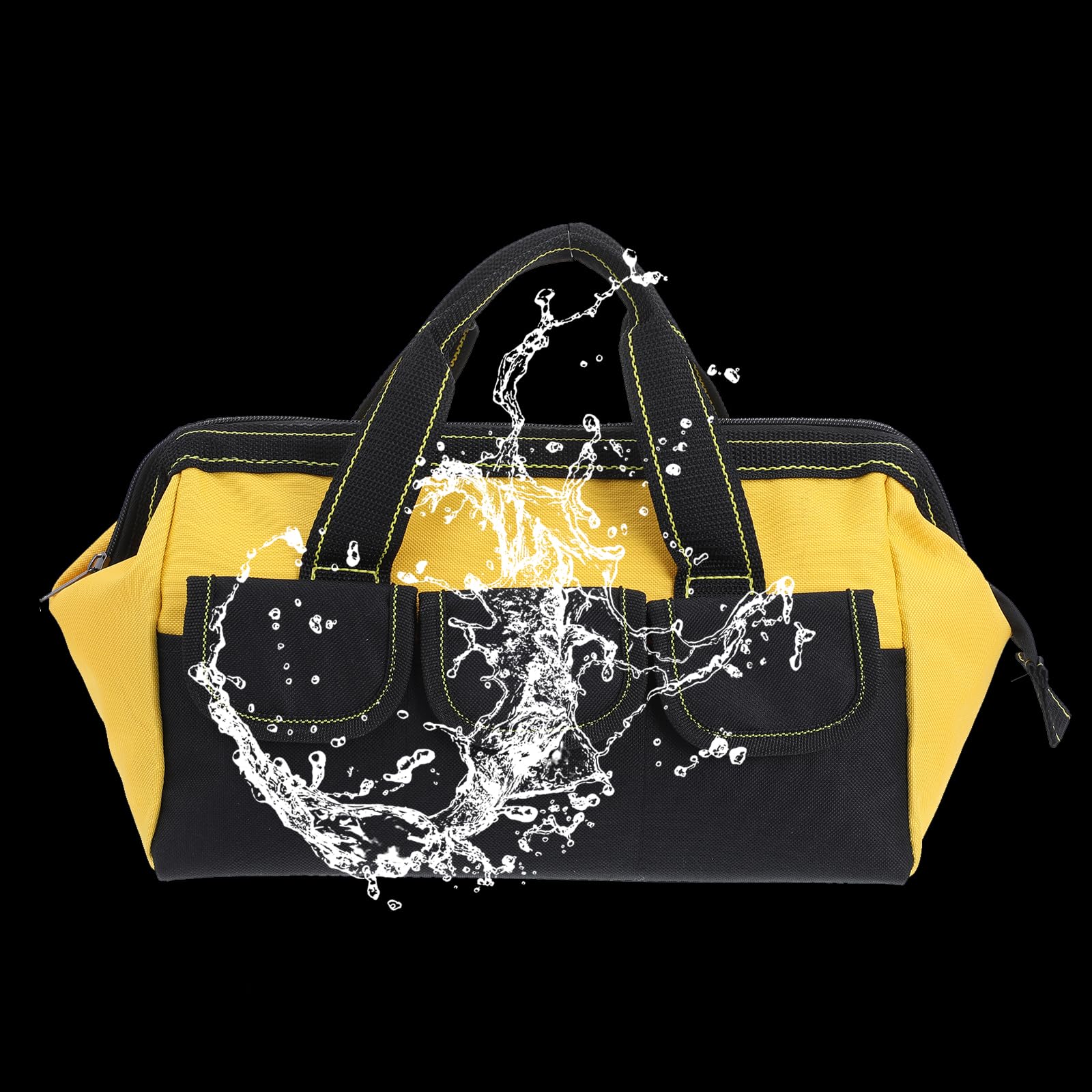 Paquete de 3 bolsas de herramientas de 13 pulgadas, bolsa de herramientas de boca ancha con base impermeable, organizador de bolsas de almacenamiento de herramientas resistente para varias