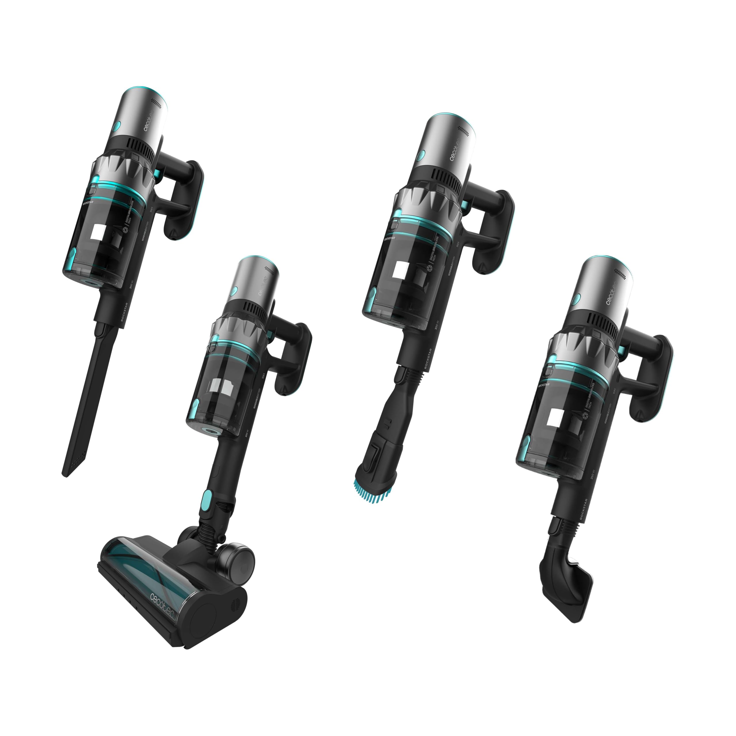 Cecotec Scopa Elettrica senza Fili Conga Rockstar 2500 Thunder Pet Flex. 400W, 120AW, Autonomia 65min in Eco, Spazzola Antigroviglio, Tubo Flessibile, Spazzola Animali, Accessori Mobili e Angoli