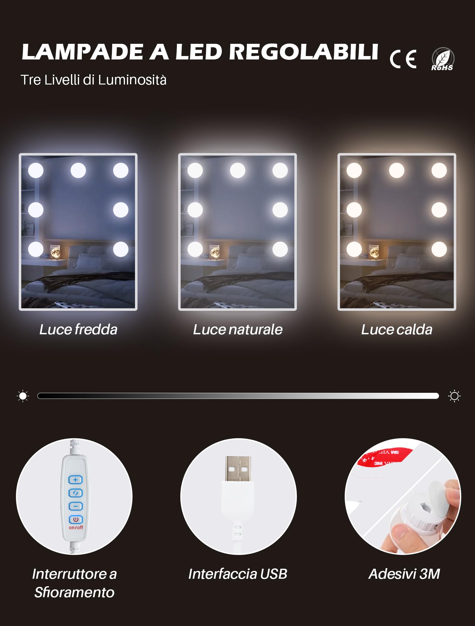 TUKAILAi Toeletta con Specchio Tre Lati, Toeletta da Trucco Moderno con Luci LED y Sgabello, Tavolo da Trucco Angolare Bianco con 5 Cassettis e 2 Mensole Aperte 114 * 61 * 140cm Camere da Letto