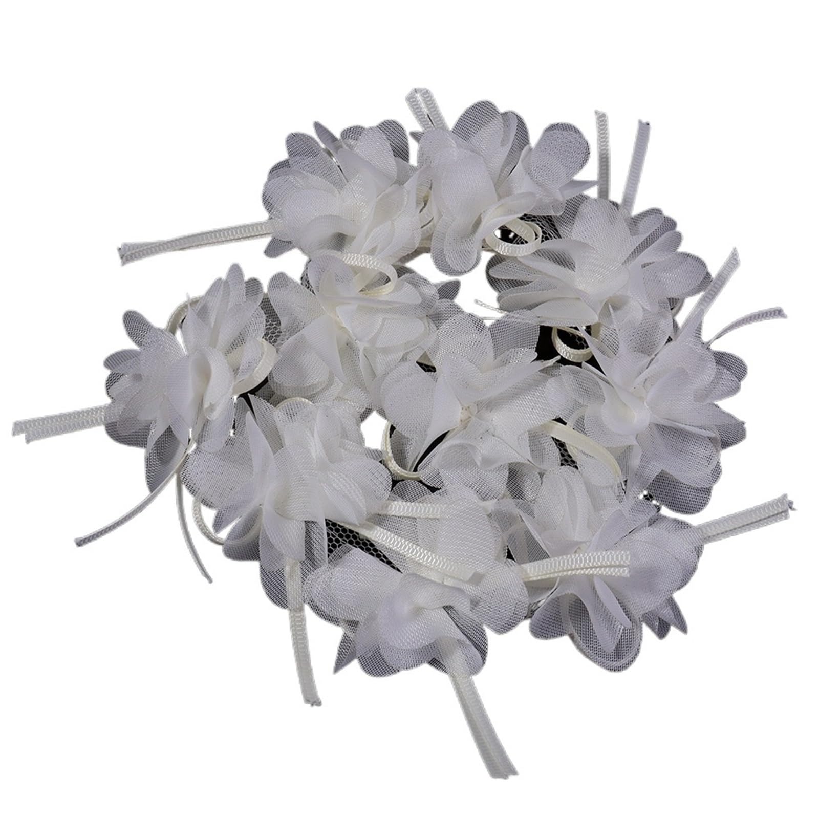 Wtaxbh Beige Iron On Patches 50Pcs 5Cm Flower Chiffon Cluster Flowers For Wedding Dress Bridal Fabric Lace Trim Diy Sewing(Beige)