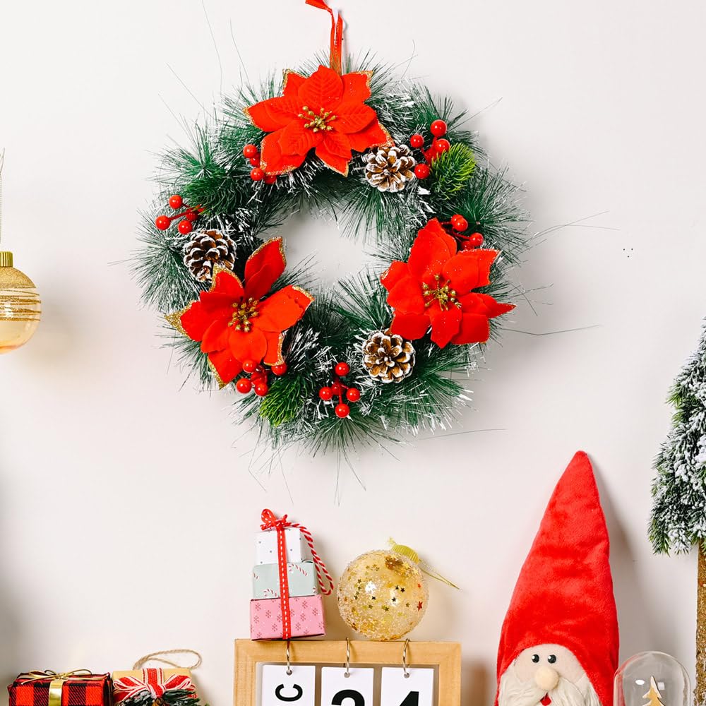 Achat Landelijk De Kerstkrans | ø 30 Cm | Krans Landelijk Rond Kerstdecoratie Deurkrans Krans Voor De Kerst Kerstversiering Kransen Rood 2811346