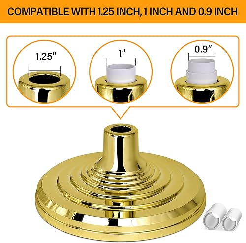 Miniatura 5 de XIFAN Soporte de base de bandera para asta de bandera de interior, base de pie con acabado dorado, compatible con mástil de bandera de 1.25
