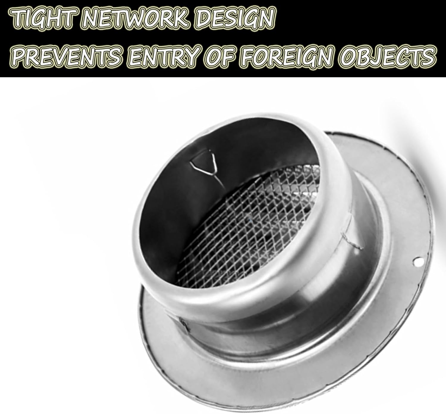Ventilation Outlet, Soffit Vents, Wall Air Soffit Vents, Air Ventilation Outlet Hood, 304 Stainless Steel Air Vent, Stainless Steel Wall Air Vent, With Screen Mesh Dryer Vent Cap, For Ventilation