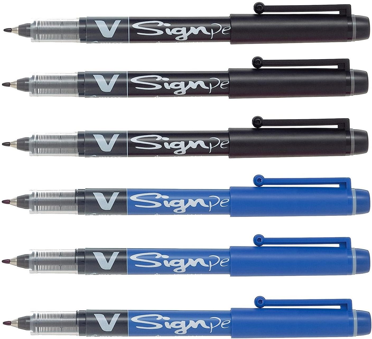 Pilot Pens V Sign Felt Tipped fineliner Liquid Ink Pen, Bold Point ...