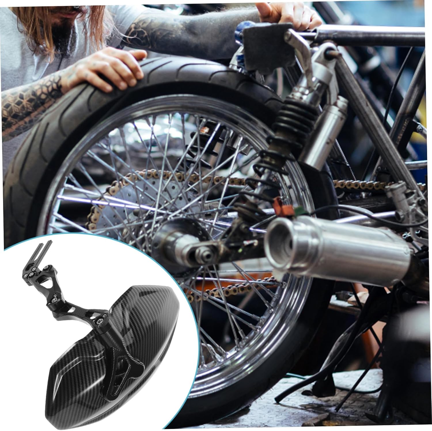 Unomor Rear Wheel Mudguard Motorcycle Mud Flap Mud Guard Splash Guard Fitment Easy to Install