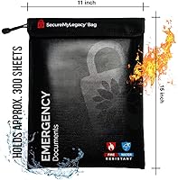 Vista 5 de Secure My Legacy - Bolsa ignífuga (paquete de 3): bolsas de documentos ignífugas, soporte para documentos de seguridad contra incendios