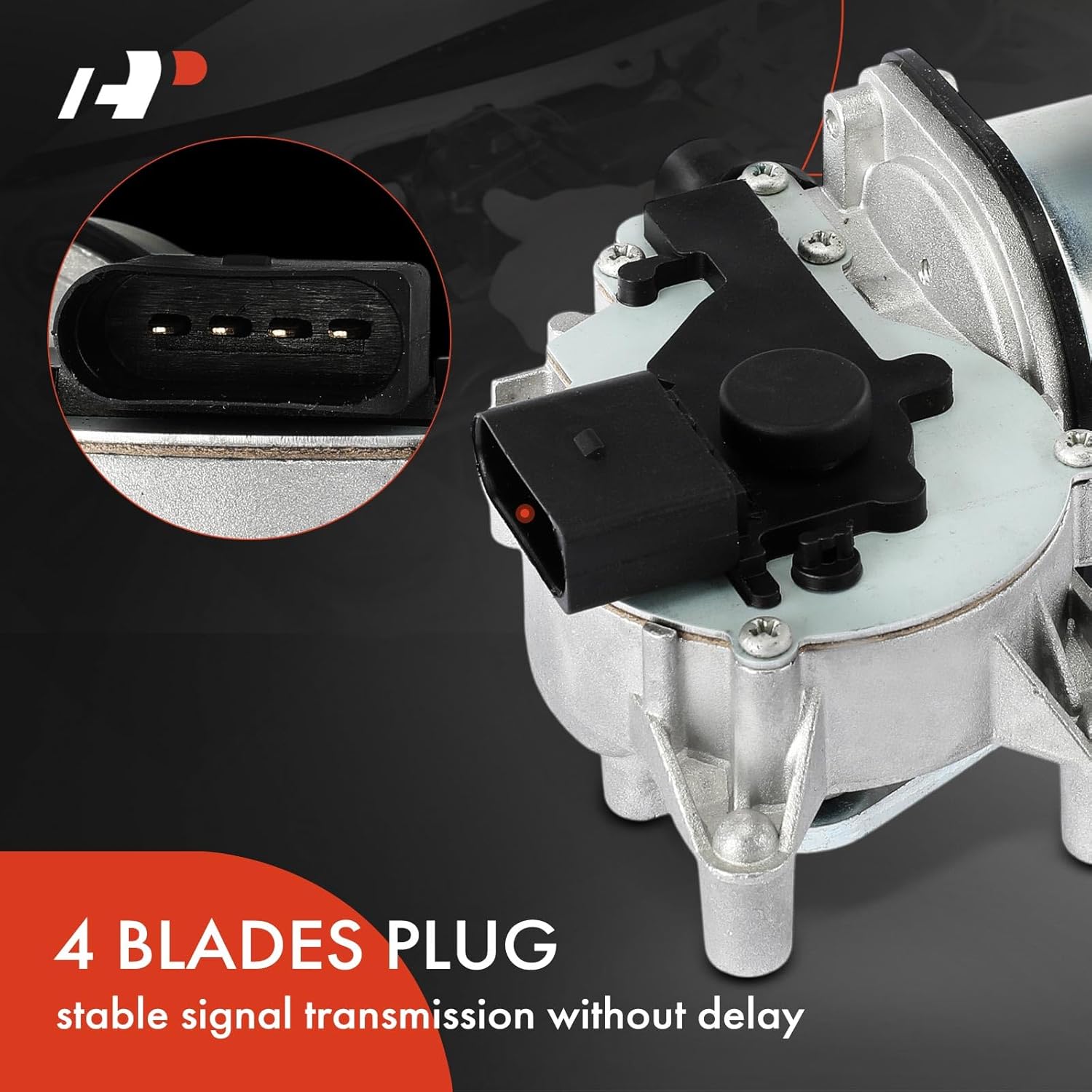 A-Premium Front Windshield Wiper Motor Compatible with Jaguar XJ 2010-2019, XJR 2014-2017, 4-Pin, Left Hand Drive