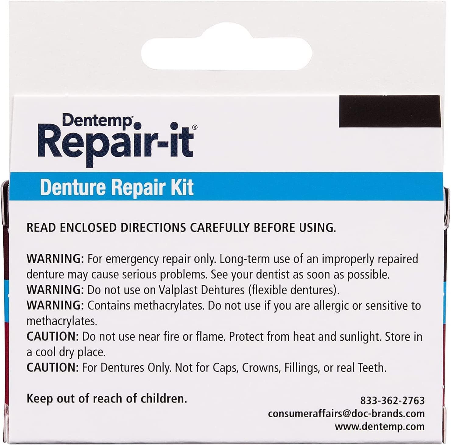 D.O.C. Repair-It Advanced Formula Denture Repair Kit 3 ea : Health & Household