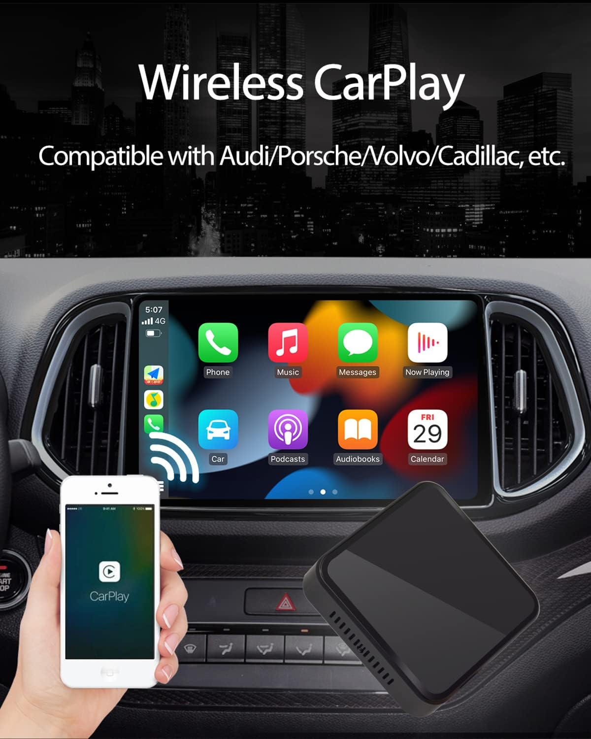 redmaple carplay ai box wireless android auto carplay adapter only support factory wired carplay cars android 10 system 464gbbuilt in gps sim tf