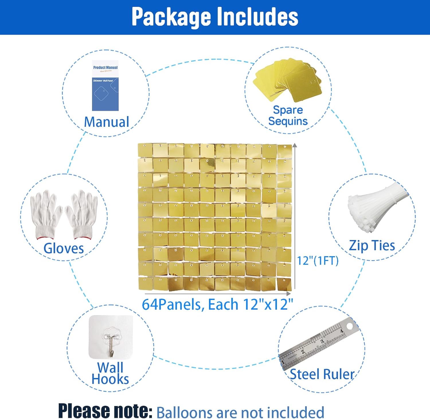8 x 8 ft light gold shimmer wall backdrop for party decorations - 64 pcs square sequin backdrop panels for birthday disco engagements graduations prom home decor party supplies 64 pcs light gold