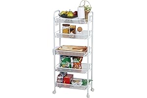 5 Tier Craft Cart Organizer with Lockable Wheels: Multipurpose Storage Solution