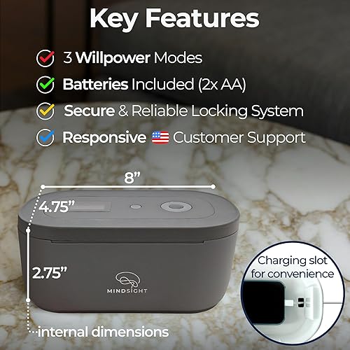 Miniatura 10 de Mindsight Caja de bloqueo cronometrada para ayudar a separarse del teléfono, videojuegos, aperitivos y antojos  Fuera de la vista fuera de la mente