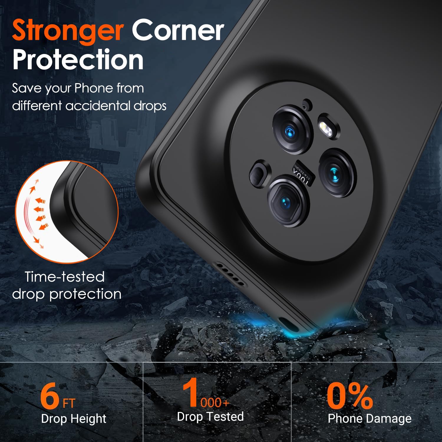 Ivoler Silikon Hülle Für Honor Magic5 Pro – Mit Kameraschutz, Stoßfest, Ultradünn & Kratzfest, Matte Schwarz