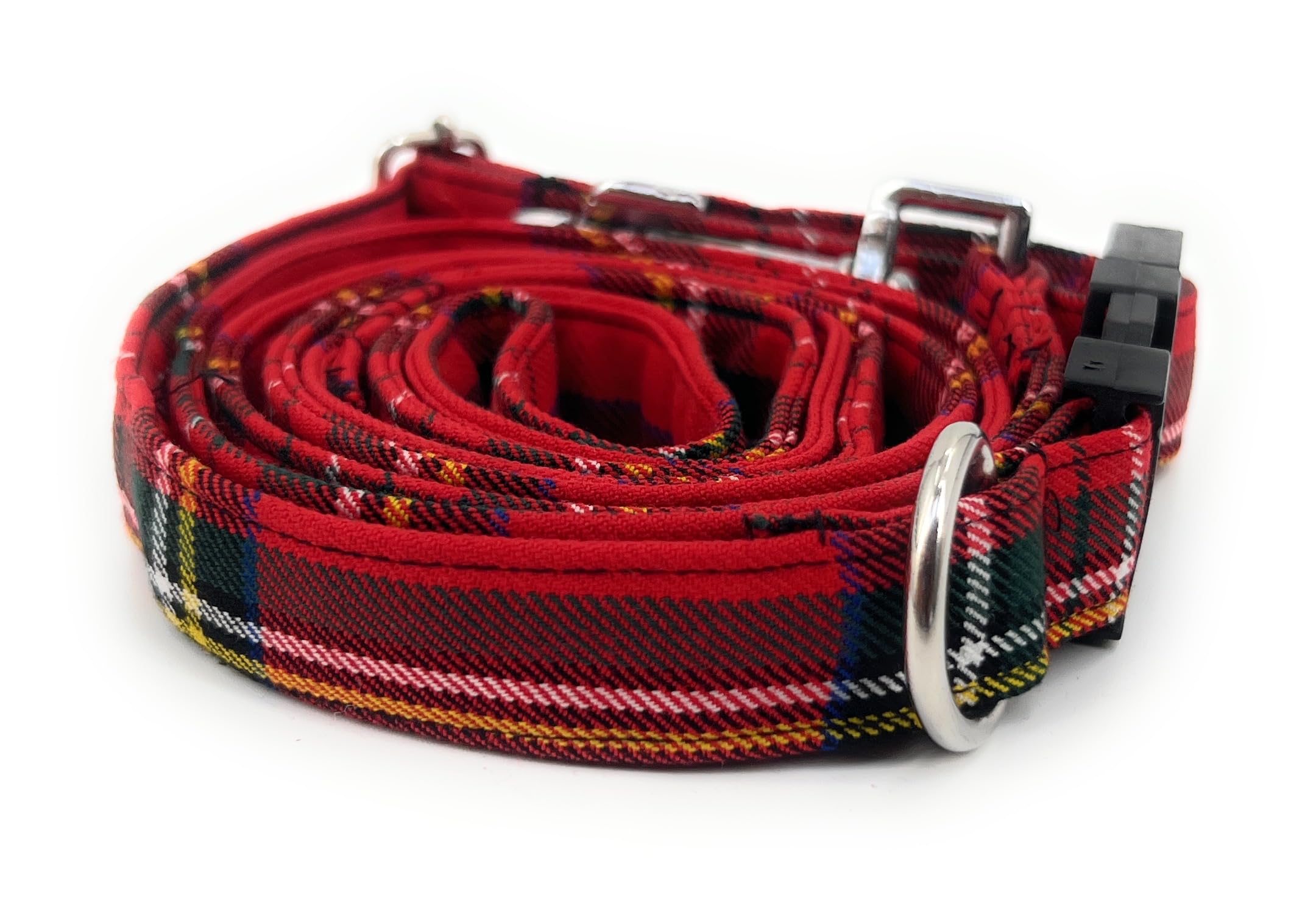 Easy Care Basic Tartan Dog Collar and Lead Set Strong Durable Fabric Small Puppy, Medium or Large Dogs (L, Royal Stewart) โ image 1
