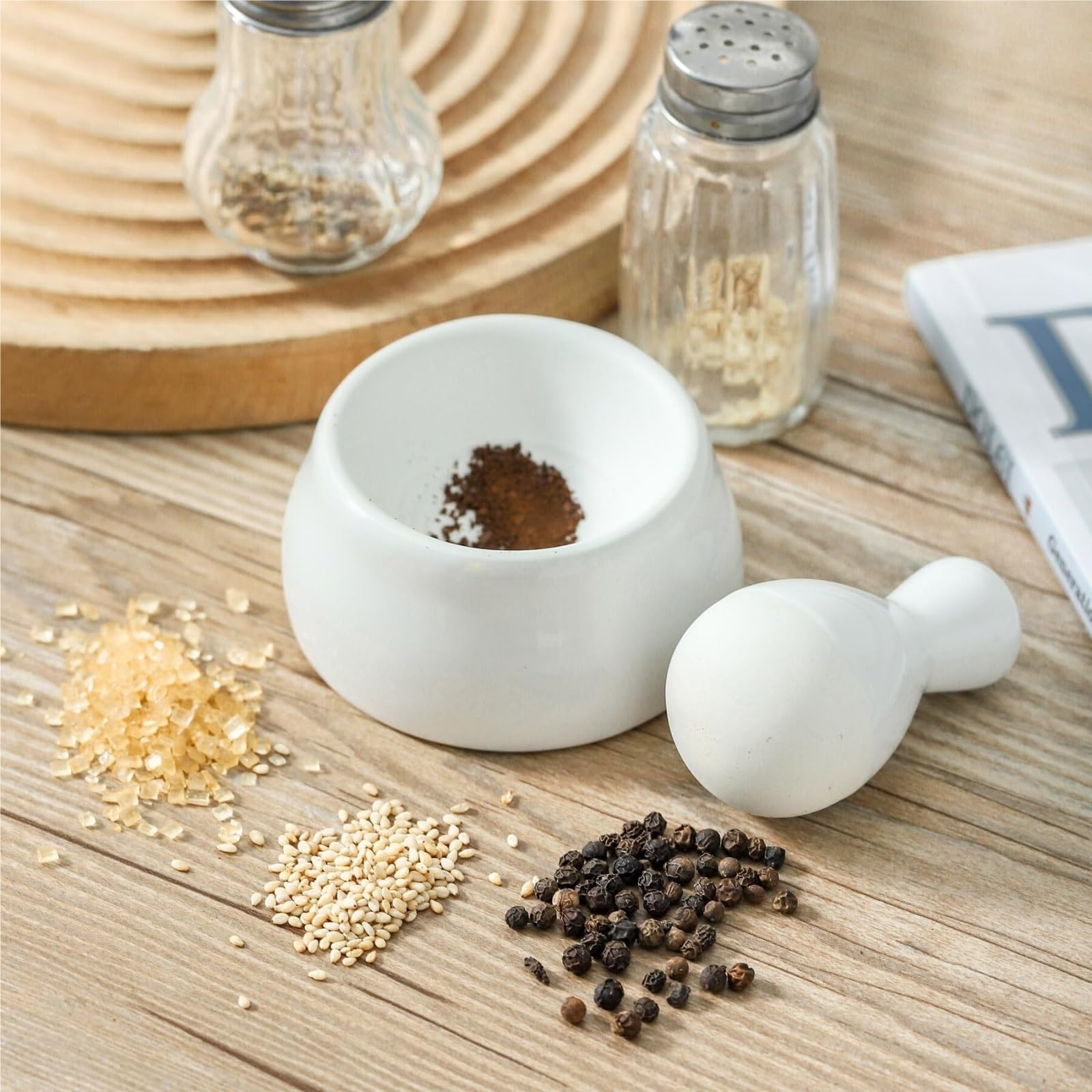 Mörser und Stößel Küche Keramik Stößel Set Manuelle Gewürz Knoblauch Mahlen Schüssel Home Küche Stampfer Gewürz Werkzeug