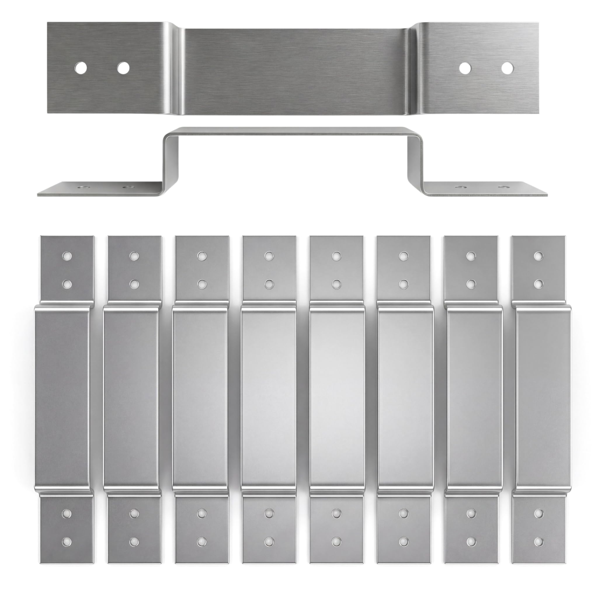 10 Pack Fence Post Security Brackets, Galvanised Steel Panel Brackets Suitable for Concrete or Wooden Posts, Fits 120mm x 25mm Posts - Anti Rattle & Banging