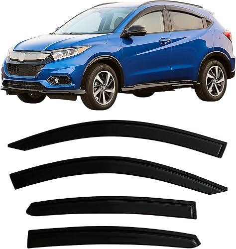 Deflectores de visera de ventana lateral tintados ahumados, protectores de lluvia compatibles con Honda HR-V 2016 - 2022 LX EX Sport EX-L 2017 2018