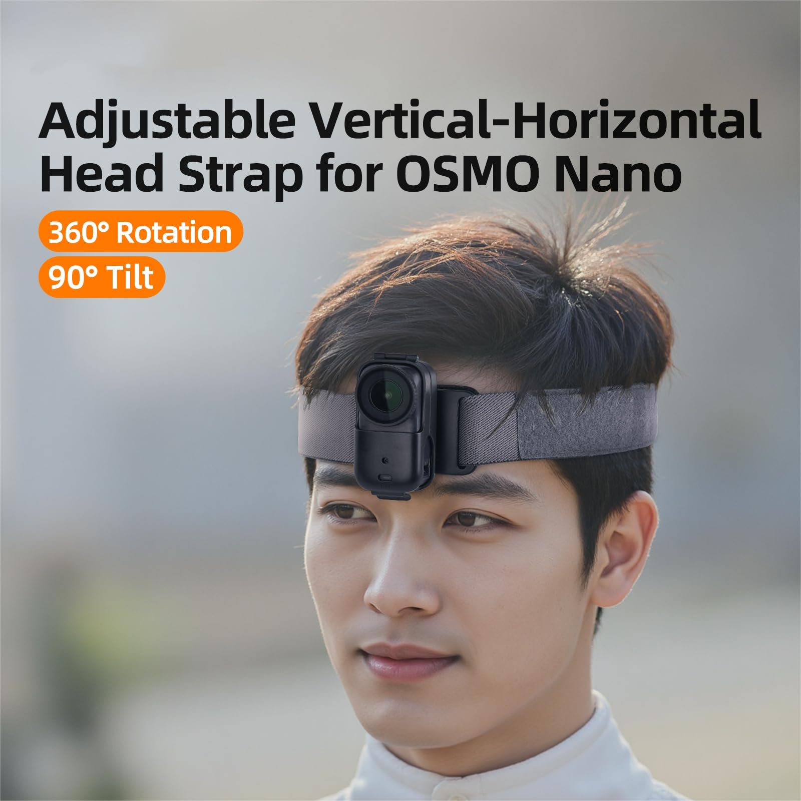 para dji Osmo Nano Soporte para Diadema, Correa de Retención Elástica Ajustable Giratoria Vertical/Horizontal, Soporte de Expansión para Cámara Deportiva Osmo Nano