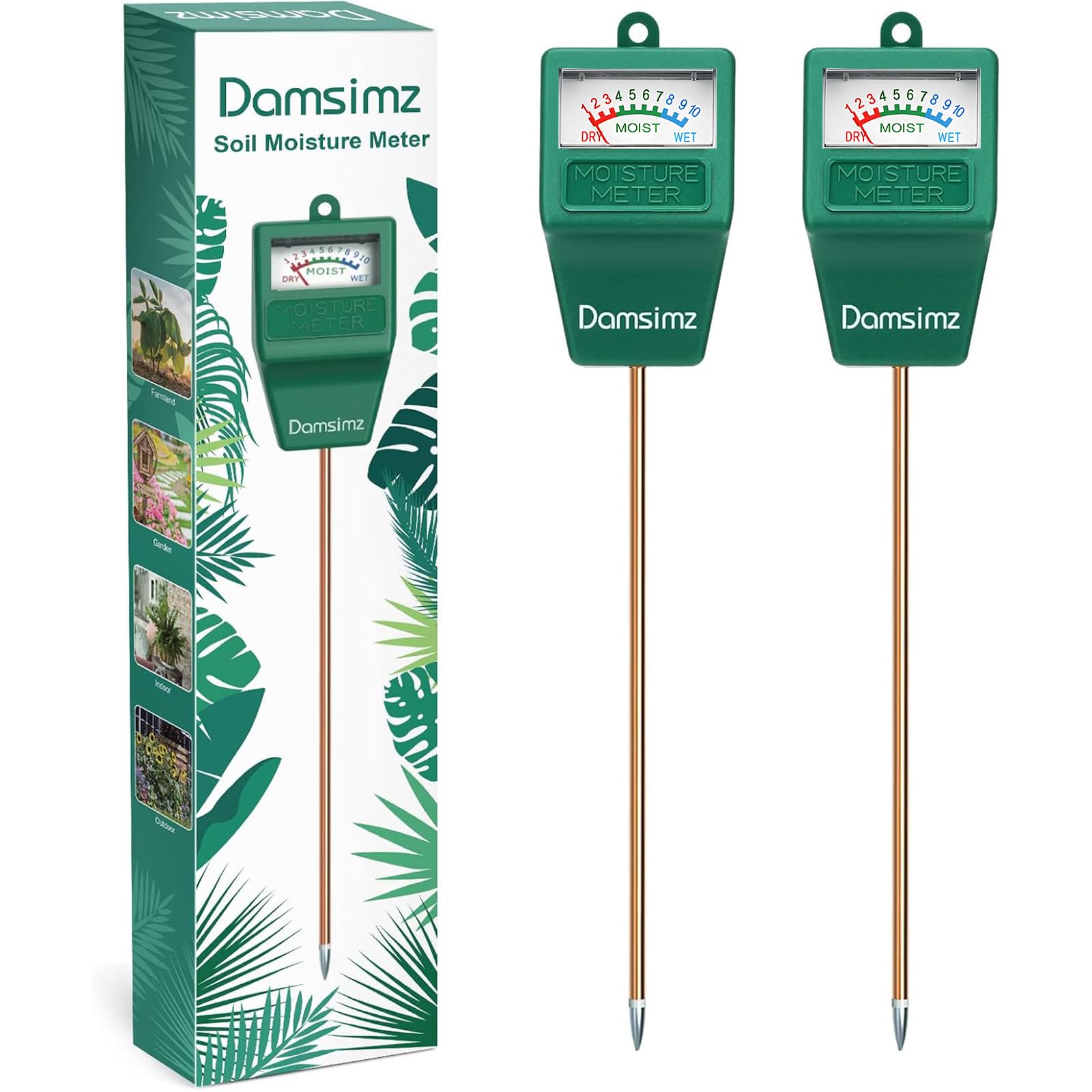 Damsimz 2 Packs Soil Moisture Meter
