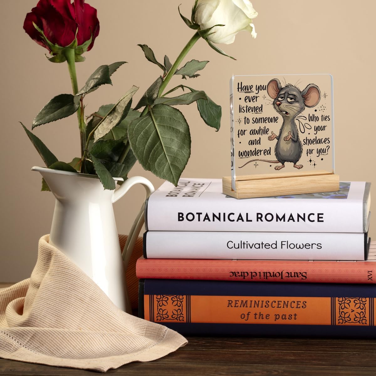 Funny Mouse Acrylic Desk Decor, Sarcastic Gifts for Coworkers Friends, Office Desk Decor, Office Decoration for Women, Acrylic Plaques for Home Offices Bedroom Bathroom Kitchen Table image 3