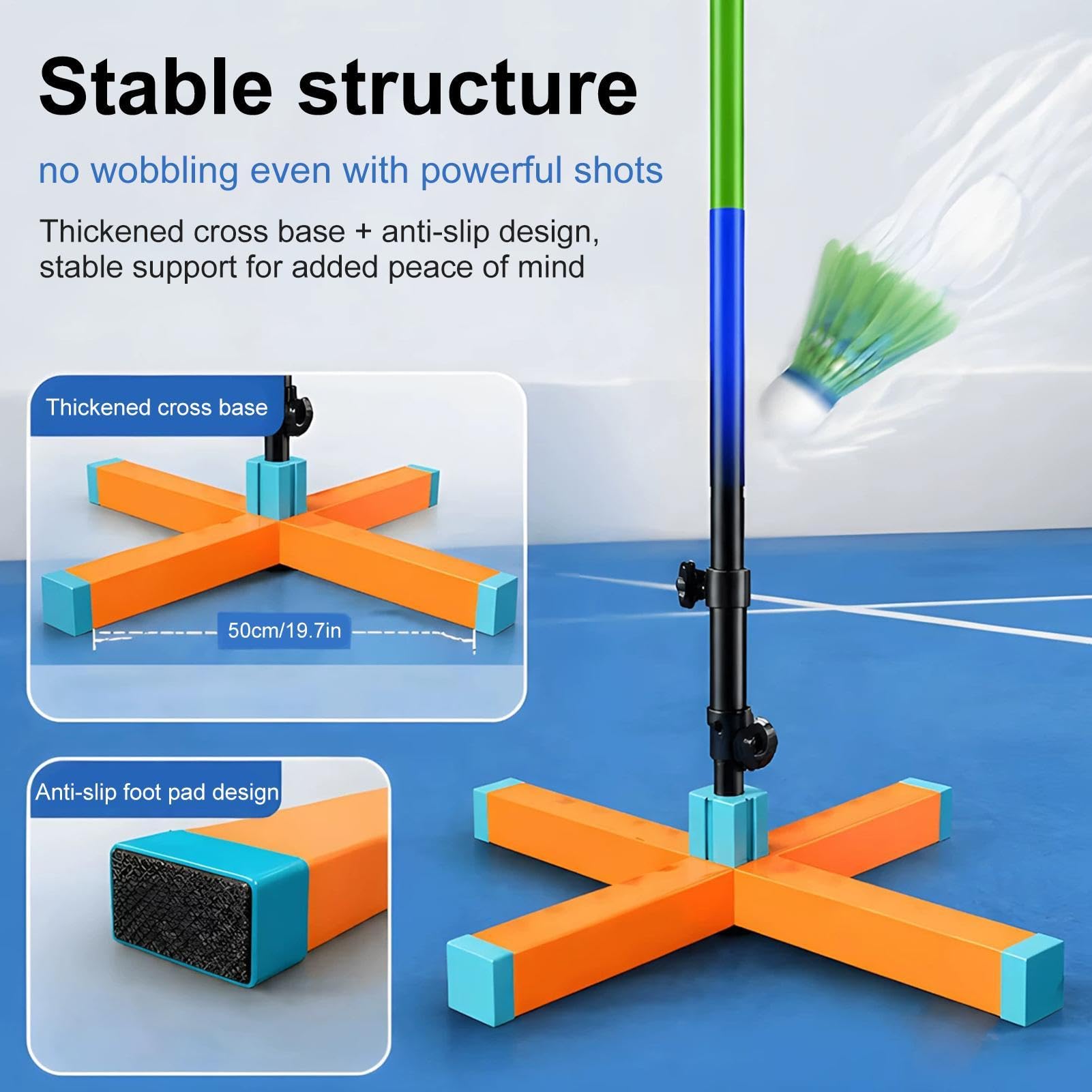 Entrenador de Bádminton Individual Rebote Automático para Un Solo Jugador | Soporte para Practicar Bádminton para Salón, Balcón, Gimnasio, Pista, Parque, Jardín, Principiantes, Niños y