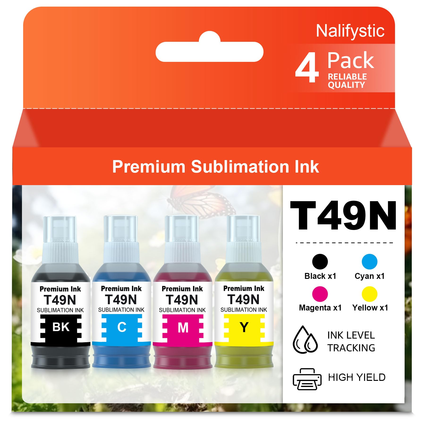 T49N T49N1-T49N4 Sublimation Ink für EPS SC23BK SC23C SC23M SC23Y für SC-F100 SC-F160 SC-F500 SC-F501‎ SC-F560 SC-F150 SC-F550(4Stück)