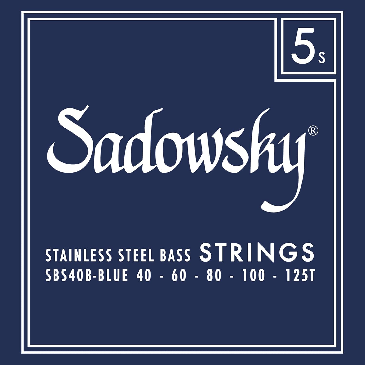 Blue Label Base Strings, Stainless Steel Strings, 5 Strings, 040-125 SBS40B Blue