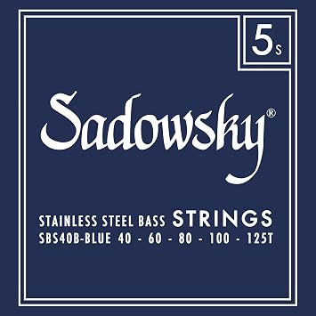 Blue Label Base Strings, Stainless Steel Strings, 5 Strings, 040-125 SBS40B Blue