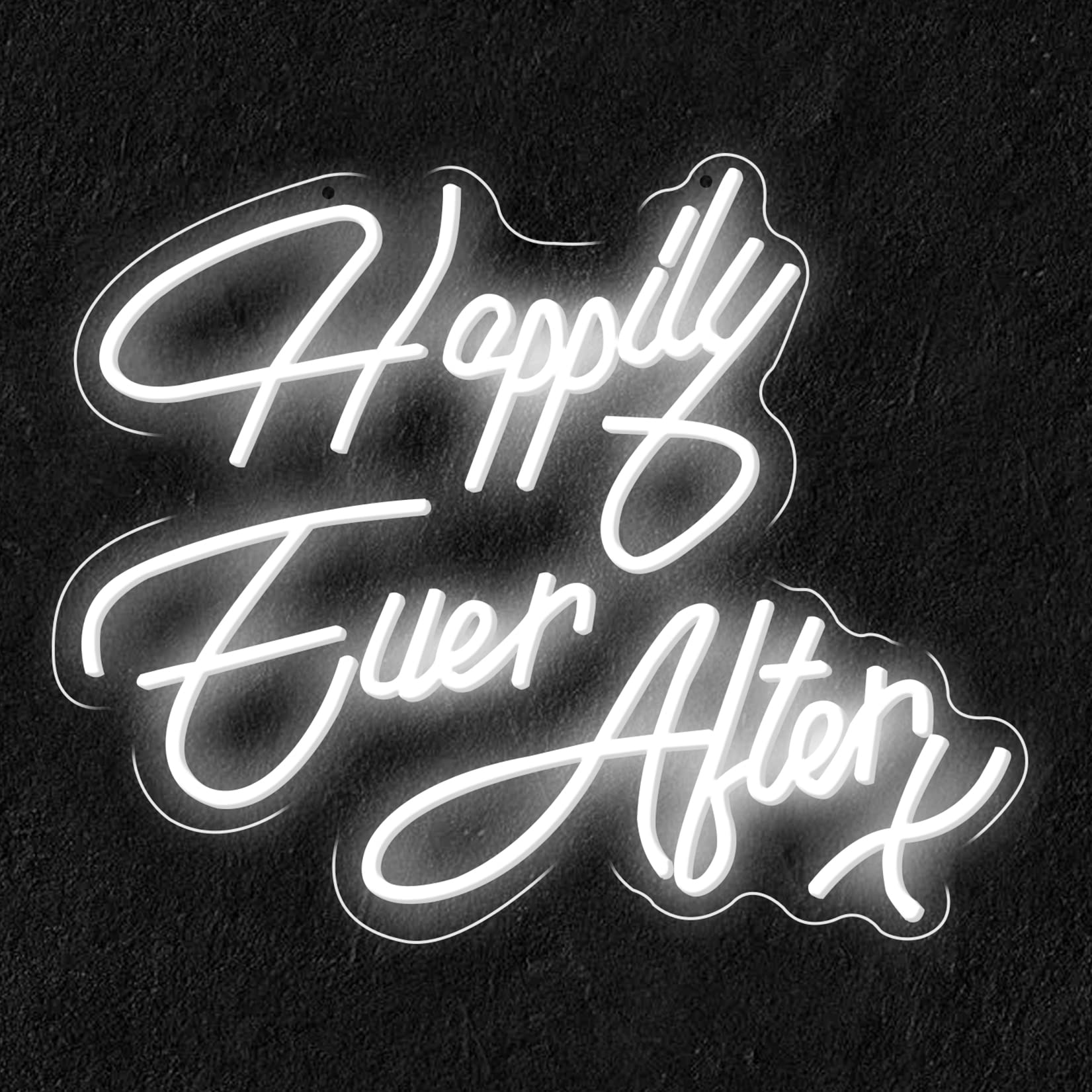 Dybdeu White Happily Ever After Neon Signs Bedroom Wall Decor, Home, Wedding,