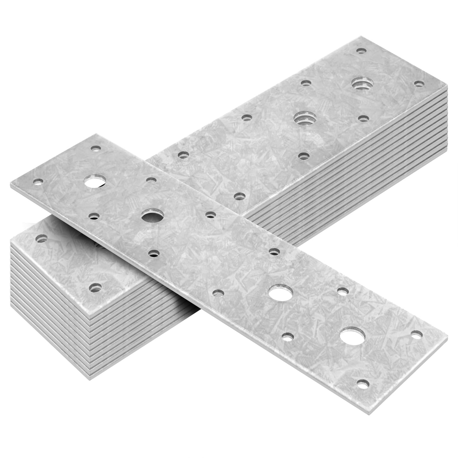 12 Pack 8-5/8 x 2-3/8 inch Flat Tie Plate Mending Plate Bracket, Hot Dip Galvanized Steel Joint Plates, Metal Corner Brace Repair Fixing Bracket Connector for Wood Timber, 2.8 mm Thickness
