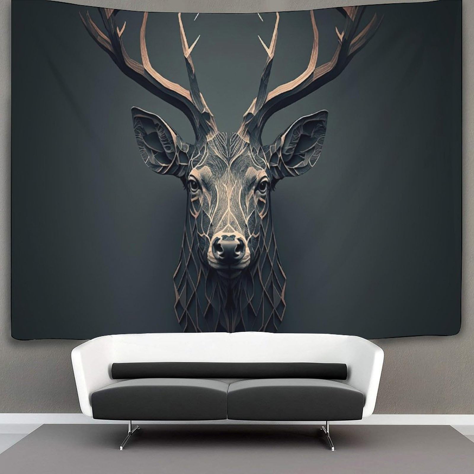 kaiyun Geometric Deer Tapestry Wall Hanging,Animal for Bedroom Decor Birthday Party Celebration Or Garden Backdrop 70cmx100cm