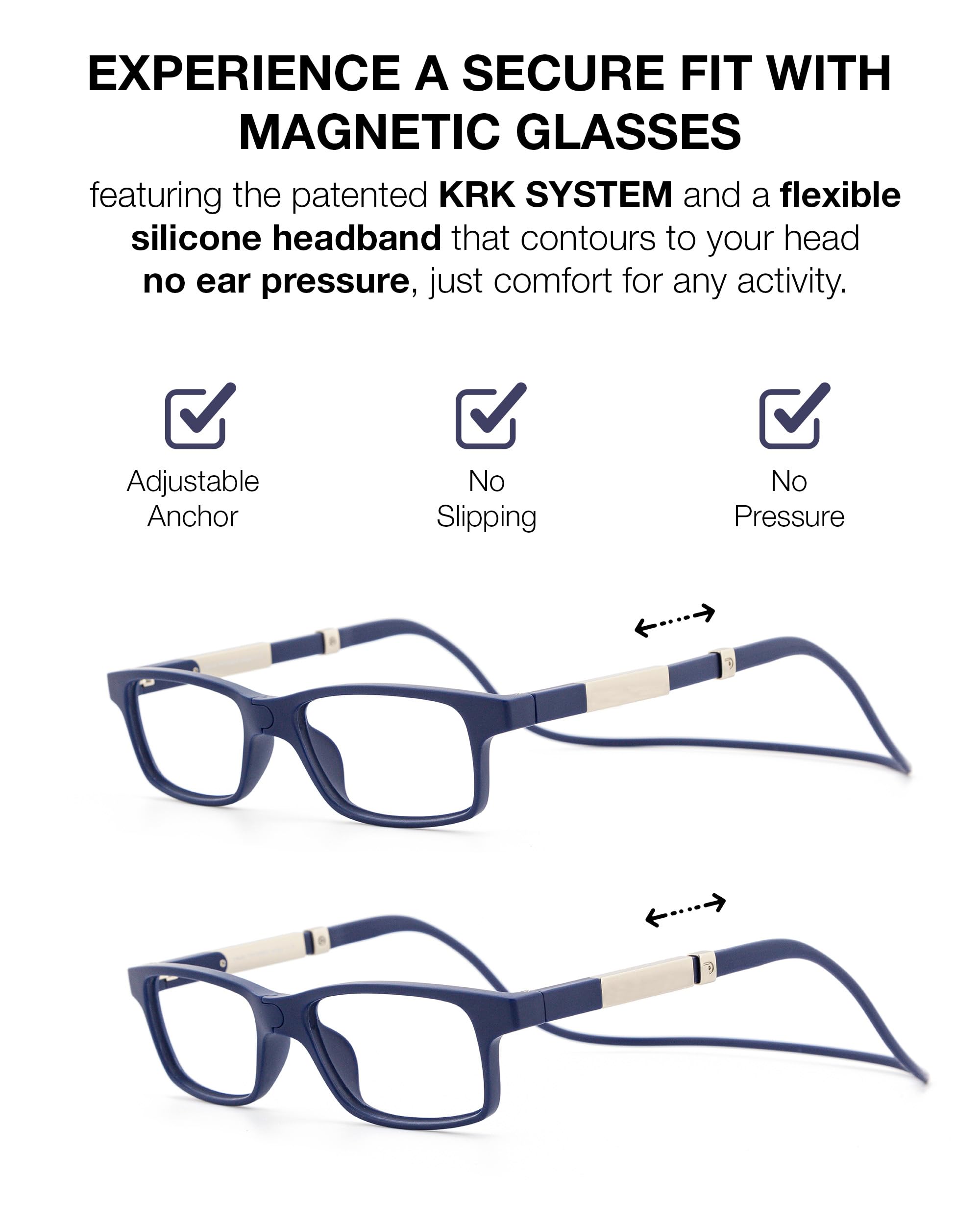 DIDINSKY Krik Occhiali da Lettura Magnetici, Anti Luce Blu | Chiusura magnetica frontale · Per leggere da vicino · Anti luce blu · Ingrandimento +1.0 a +3.0 · Custodia inclusa