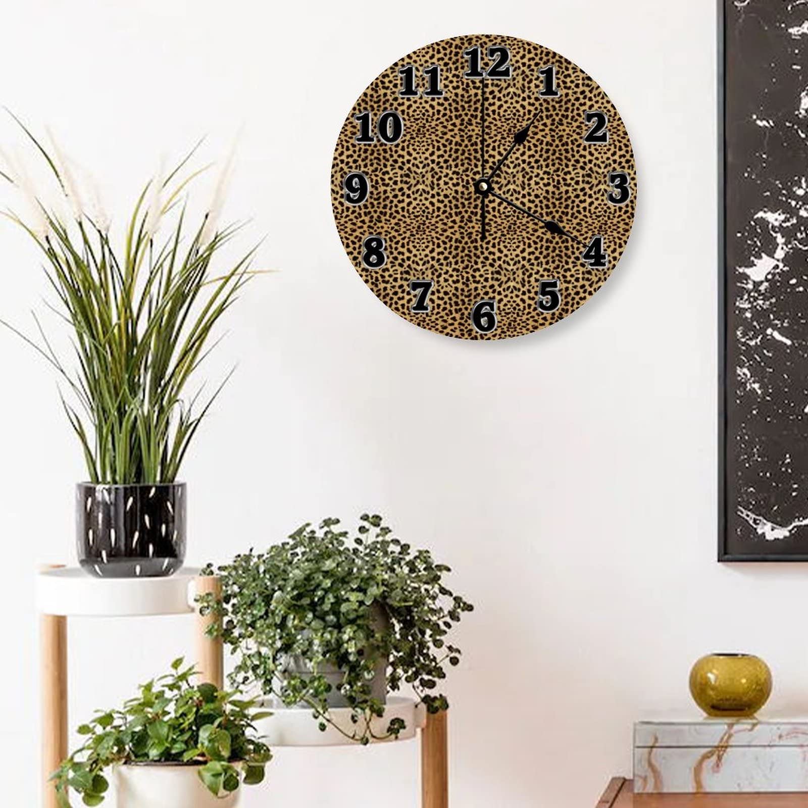 Moderne ronde houten wandklok met stil uurwerk voor elk interieur