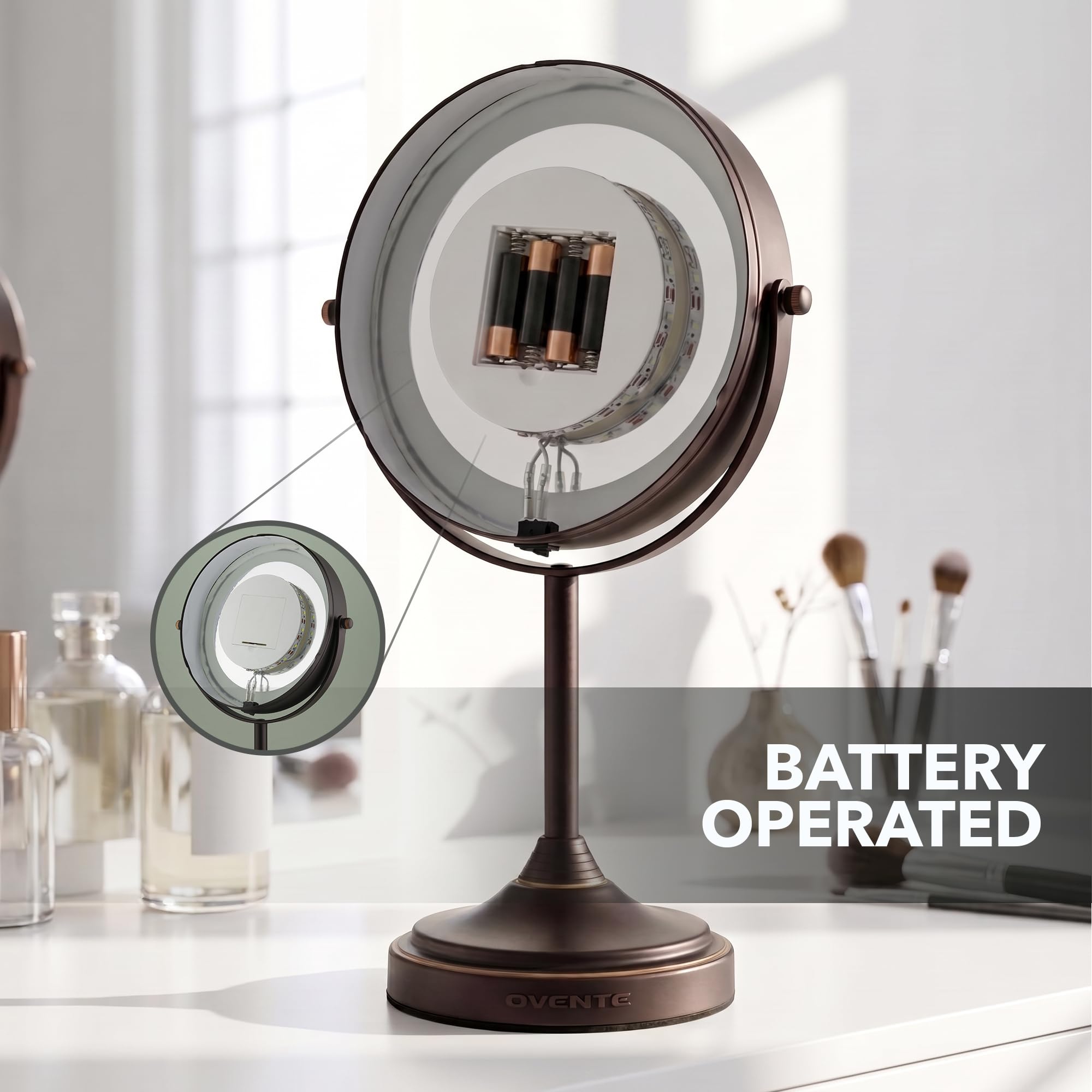 OVENTE Magnifying Tabletop Makeup Mirror