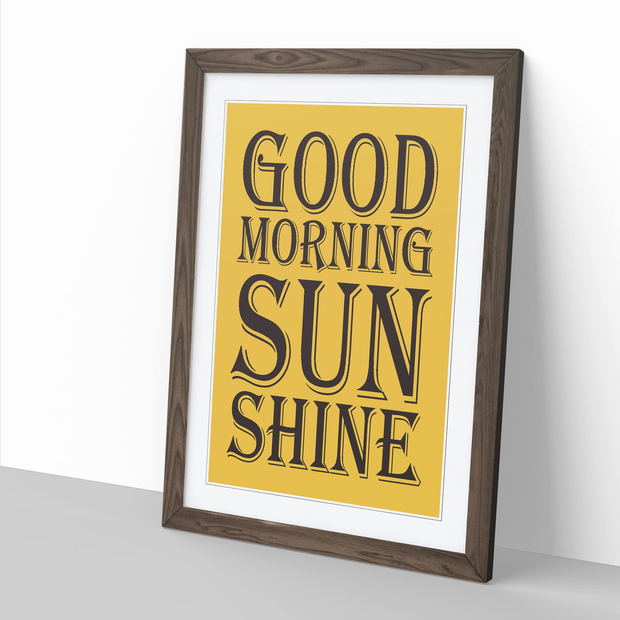 Good Morning Sunshine Typography Yellow Framed Wall Art Print - Image 2