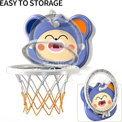 Miniatura 6 de TEMI Mini aro de baloncesto para interiores para niños pequeños de 3, 4, 5, 6 años, aro de baloncesto para niños pequeños con 4 bolas y marcador