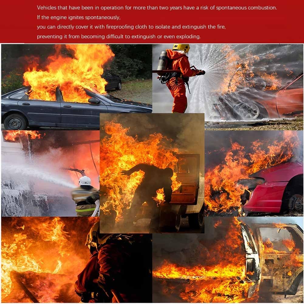 Emergency Fire Blanket - 4x6 m Flame Retardant Fiberglass Safety Cloth, Ideal for Electric Vehicles & Truck Fires, Essential Fire Suppression Tool, Durable Fire Safety Equipment