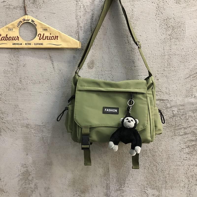 Large Capacity Unisex Shoulder Bag - Japan Korean Style Leisure Waterproof Nylon Messenger Black Oxford Book Bag3