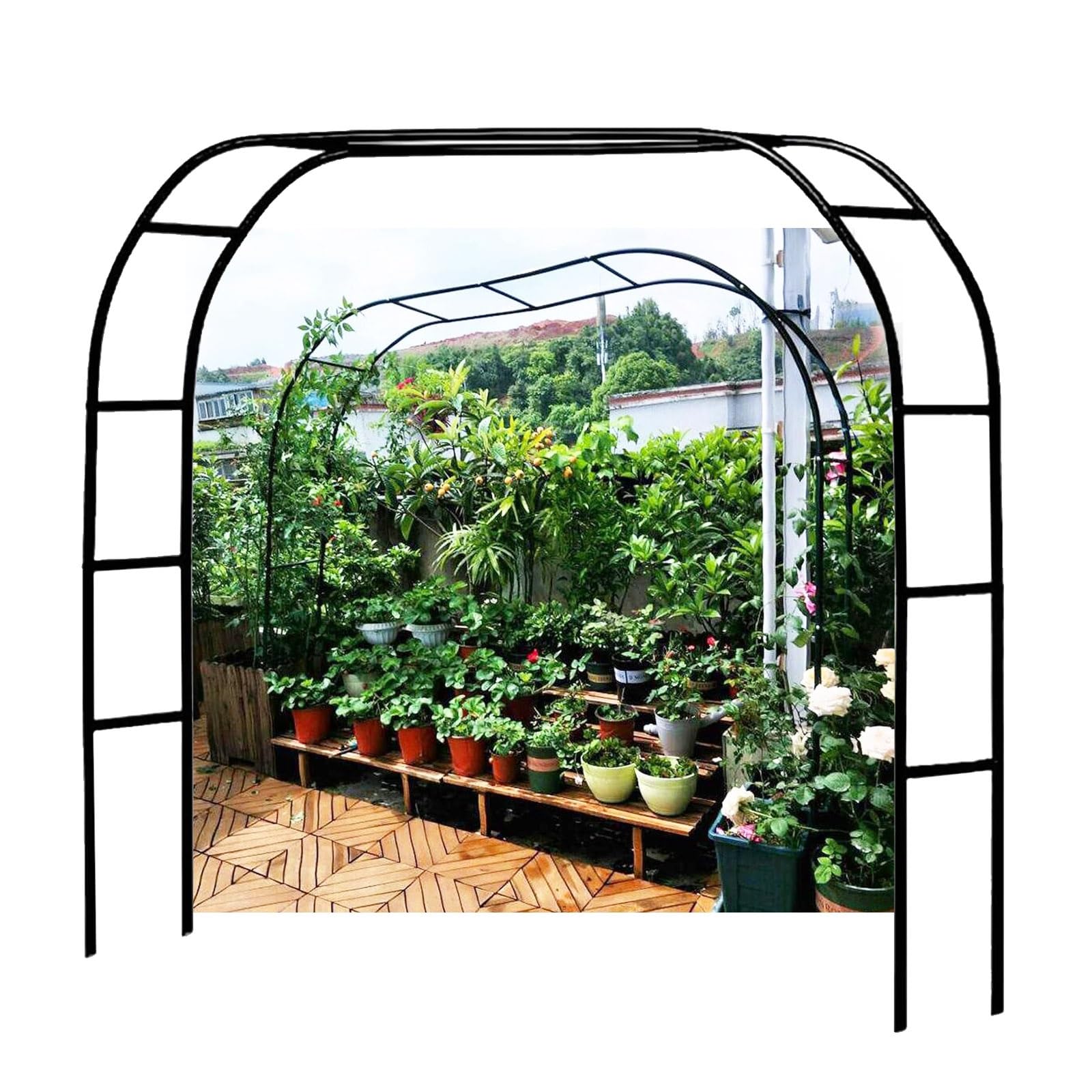 LIYI929GP ArcoDa Giardino, Supporto Piante Rampicanti, Stabile Pergole In Metallo, Decorazione Giardino, Garden Pergolas ArcoPer Rose Sostegno, 120/180/200/240/280/300cm Largo, Interni Ed Esterni