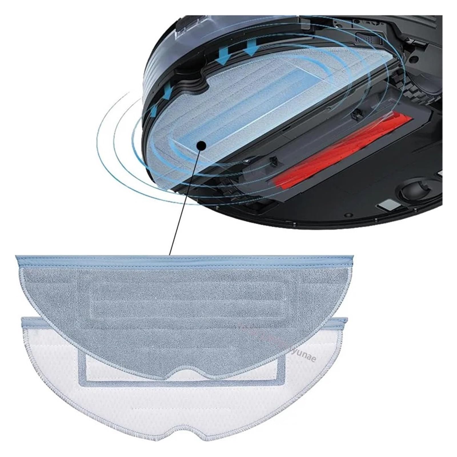 Paños de fregona lavables y reutilizables, accesorios for robot aspirador, piezas compatibles con Roborock S7, S7MaxV Ultra, S70, S75, S7Max, T7s, T8Plus y G10.(6pcs a)