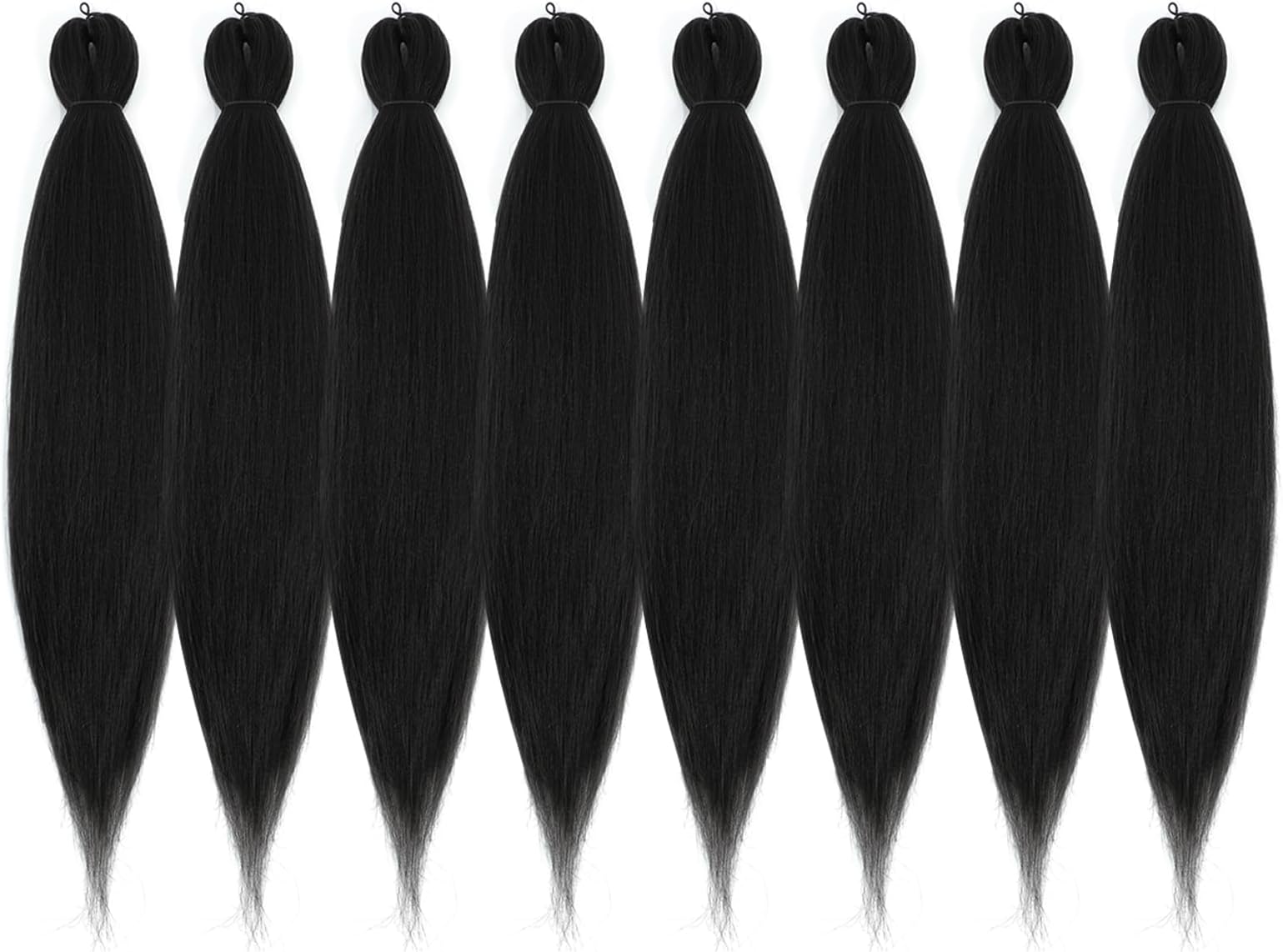 ROSDINA 30 Inch 8 Packs Pre Stretched Braiding Hair Imitate Human Hair Super Long Itch Free Hot Water Setting Synthetic Fiber Crochet Braiding Hair Extension (30", 1#)