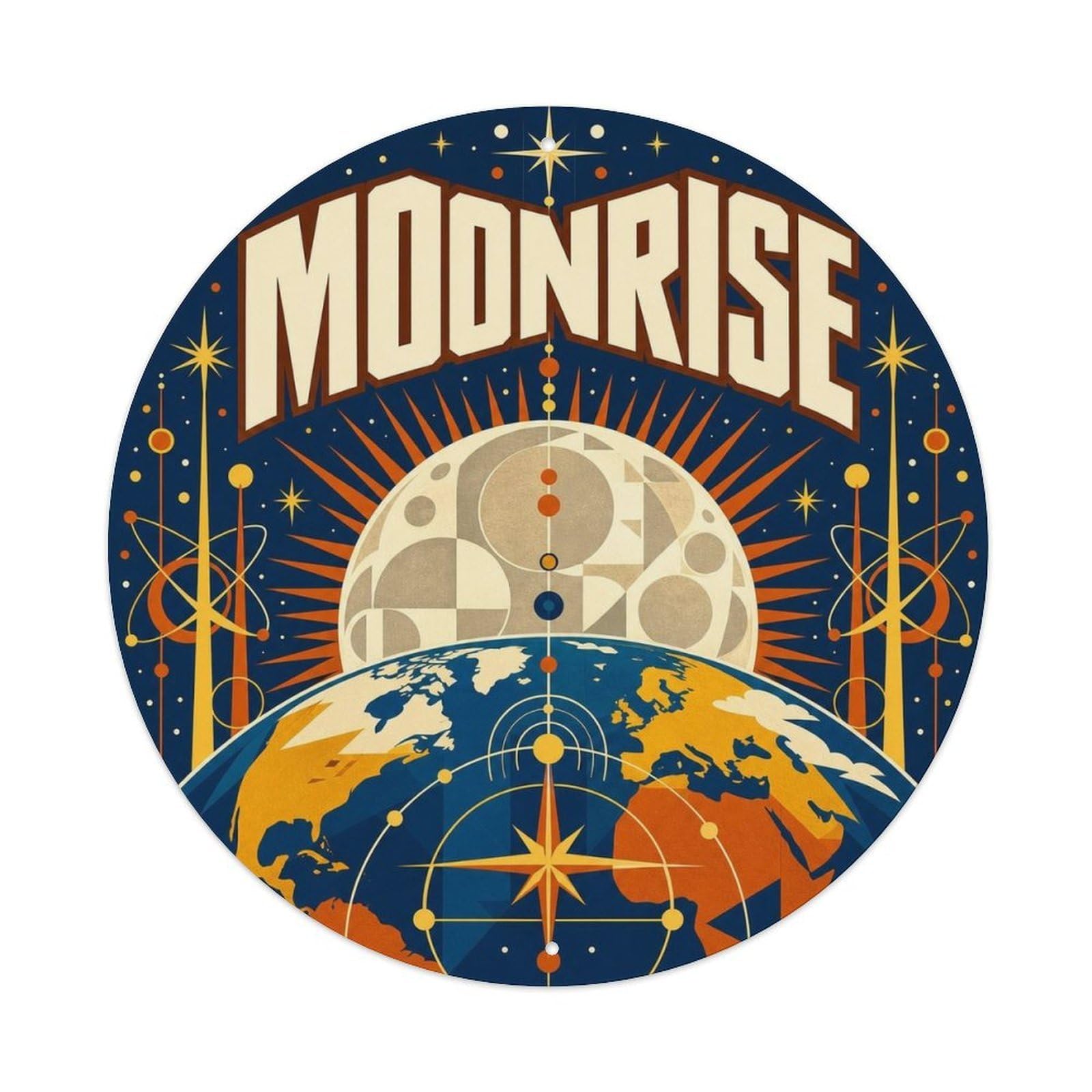 Space Exploration Earth Moonrise Celestial Metal Tin Sign