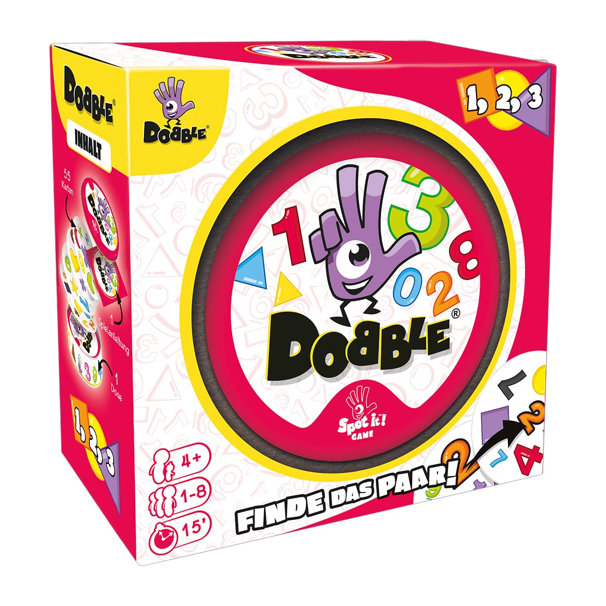 Dobble 1,2,3 – Kartenspiel (1–5 Spieler, ab 3 Jahren) inkl. Eco-Sleeves