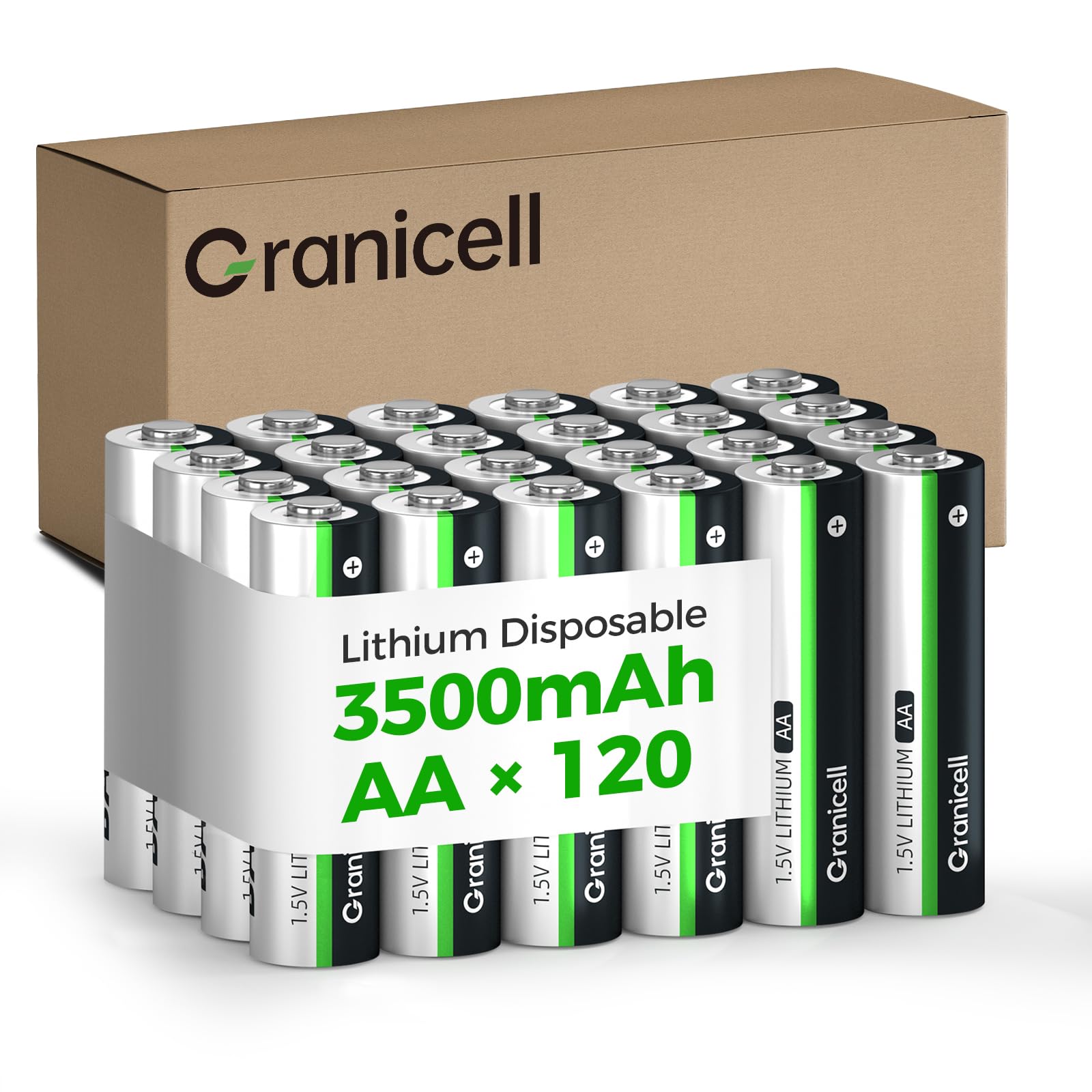 Granicell 120-Pack Lithium AA Batteries