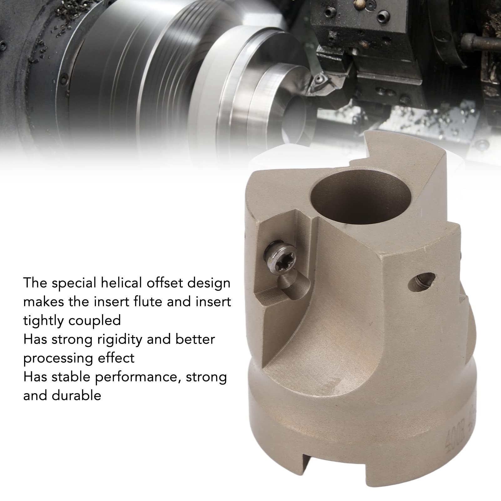 ANKROYU Face Mill Head, 40cr Face Mill Lathe, 3 Flute CNC Lathe Milling Cutter Head for Metal Processing, ANKROYUw3puig296y