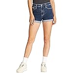 Calvin Klein Women's Mid Rise Denim Shorts, Blue (Denim Dark), 27W