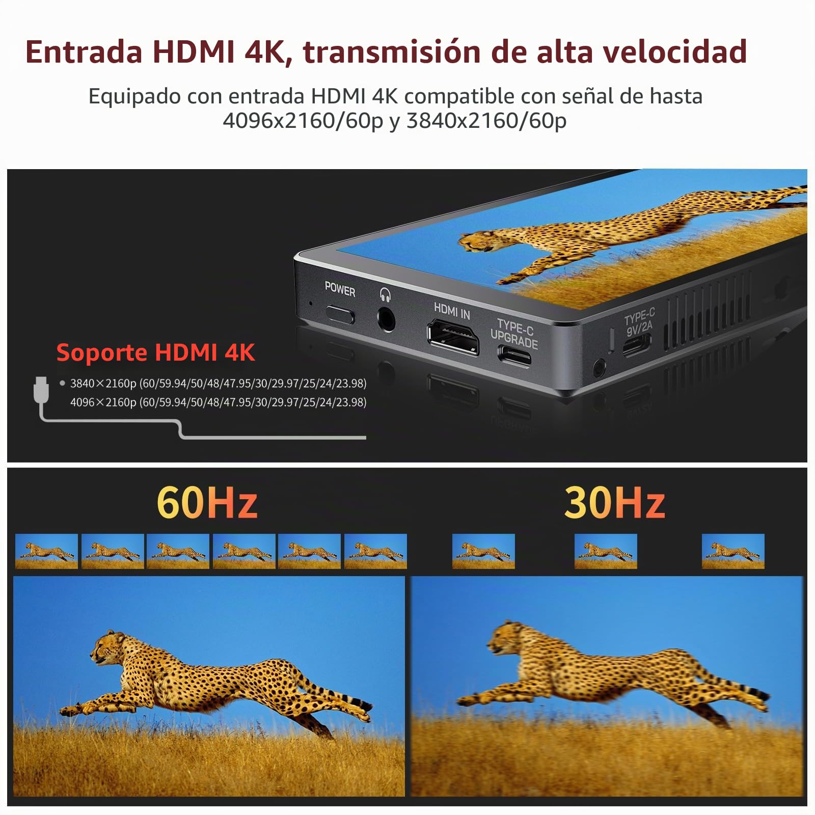 FEELWORLD P6XL 6 pulgadas 1200 nit Monitor de campo para cámara de pantalla táctil, batería integrada 3000 mAh, monitor de cámara CNC, entrada/salida HDMI 4K Full HD 1920 x 1080P, monitor LUT 3D
